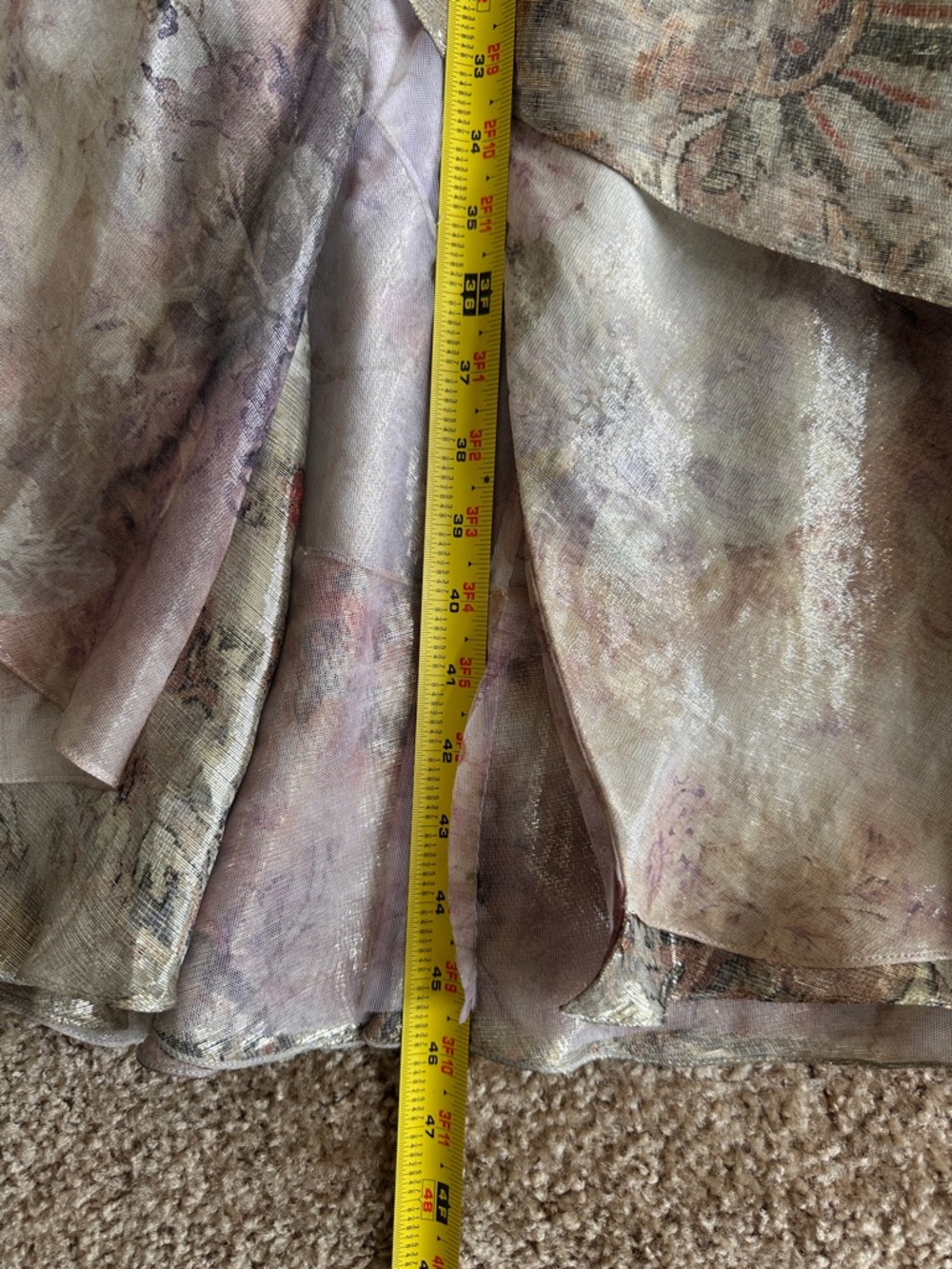 Ralph Lauren Purple Label Floral Metallic Silk Maxi Skirt - Picture 7 of 14